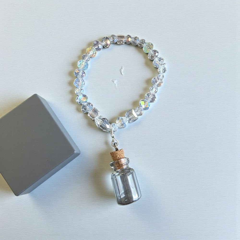 Crystal Bracelet with Glass Vial